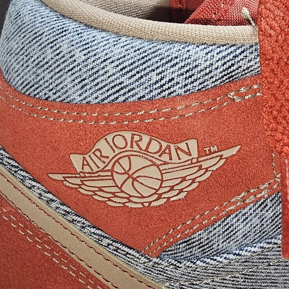 Air Jordan High-Top Sneakers in Red and Gray